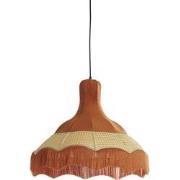 Light&living Hanglamp Ø60x53 cm MIZIA velvet oranje+webbing naturel