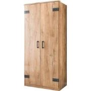 Kast met 2 deuren, eikenhouten decor - H199 cm