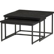 Black Cuba vierkante salontafel set van 2 Big