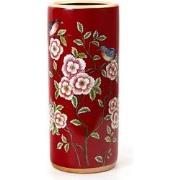 Fine Asianliving Keramische Parapluhouder Rood Bloemen Handgemaakt -