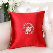 Fine Asianliving Chinese Kussen Rood Bloemen 45x45cm  Zonder Kussen