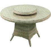 Tartano Tafel 120cm incl. Lazy Susan Off White Wicker HM15 (LZ apart v...