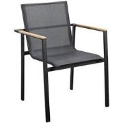 Mizu stackable dining chair alu black/black textilene