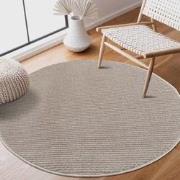 Tapijtenloods Laagpolig Vloerkleed Fancy Beige- 200 CM ROND