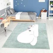 Tapijtenloods Vloerkleed Beer Laagpolig Anime Kids Groen Creme- 160x23...