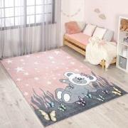 Tapijtenloods Vloerkleed Teddy Laagpolig Anime Kids Roze- 190x280 CM