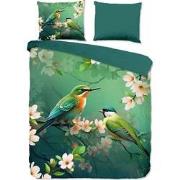 Pure Tropische Vogels Dekbedovertrek Groen-Lits-jumeaux (240 x 200/220...