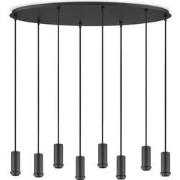 Metaal kroonluchter - Industrie hanglamp - Zwart - Met 8 pcs lampvoete...