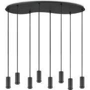 Metaal kroonluchter - Industrie hanglamp - Zwart - Met 8 pcs lampvoete...