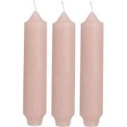 Palermo kaarsen set 3 stuks dia. 3.5 x H 17 cm zacht roze