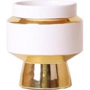 Kolibri Home | Le Chic bloempot - Witte keramieken sierpot met gouden ...