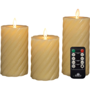 Stompkaars swirl wax led bewegende vlam met afstandsbediening set van ...