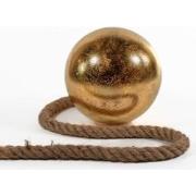 Glass Ball Gold Foil 18Cm On 100Cm Thick Rope Hanger 15