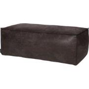 BePureHome Rodeo Poef - Recycle Leer - Zwart - 43x120x60