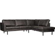 BePureHome Rodeo Hoekbank Rechts - Eco-leder - Zwart - 85x266x86/213