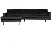 BePureHome Rodeo Chaise Longue Links - Velvet - Antraciet - 85x300x86