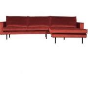 BePureHome Rodeo Chaise Longue Rechts - Velvet - Chestnut - 85x300x155