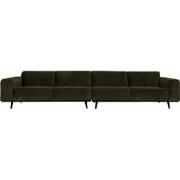 BePureHome Statement XL 4-Zits Bank - Rib - Groen - 77x372x93