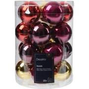 Kerstbal glas d6 cm rood 20st