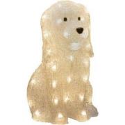 LED Kerstfiguur acryl zittende hond