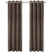 LW Collection LW Collection Gordijnen bruin velvet kant en klaar 270x2...