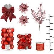 House of Seasons Kerstboom Decoratie Set - 100 Stuks - Rood