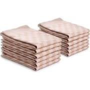 DoubleDry Theedoeken set - 12 stuks - 50x70 cm - 100% katoen - blokpat...