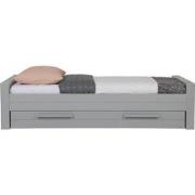 WOOOD Dennis Bed Incl. Matras/Bedlade - Betongrijs - Grijs - 53x219x95