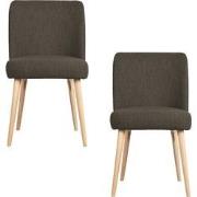 vtwonen Force Eetkamerstoelen - Bouclé - Bruin - Set van 2