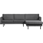 BePureHome Chaise Longue Rechts Rodeo - Velvet - Mountain - 85x300x155