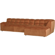 WOOOD Allure Chaise Longue Rechts - Fluweel - Terra - 79x324x165