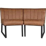 HSM Collection-Eetkamerbank Texas-68x55x88-Cognac/Zwart-Leder/Metaal