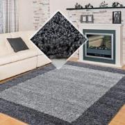 Tapijtenloods Basic Shaggy Kader vloerkleed Grijs Hoogpolig- 240x340 C...