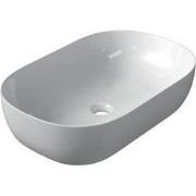 Keramische ovale opbouw waskom Oval 60x39cm wit