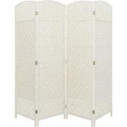 LW Collection LW Collection Kamerscherm 4 panelen rotan gebroken wit 1...