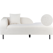 Beliani LE CRAU - Chaise longue-Wit-Bouclé