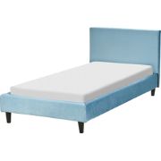 Beliani FITOU - Tweepersoonsbed-Blauw-Fluweel