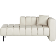 Beliani LANNILS - Chaise longue-Wit-Veganistisch eco-leer