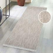 Clasico Vloerkleed Woonkamer Laagpolig Beige Tapijt- 80x300 CM