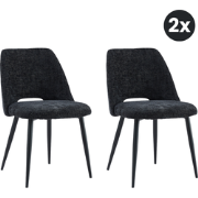 2x Eetkamerstoel Monta - Antraciet (Set van 2)