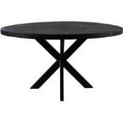 HSM Collection-Ronde Eettafel Melbourne-140x140x76-Zwart-Mango/Metaal