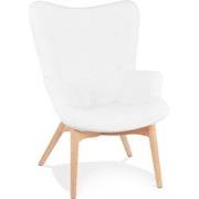 Scandinavische stijl vleugelfauteuil TRAPEUR wit