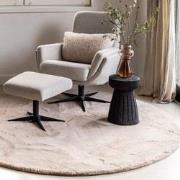 Rond Zacht Hoogpolig Vloerkleed Lux Beige / Taupe Beige,Taupe - Polyes...