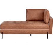 Beliani REBAIS - Chaise longue-Bruin-Kunstleer