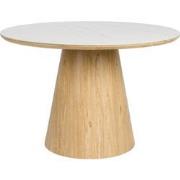 Housecraft Living Almira Eettafel Rond 115 cm Hout Wit/ Bruin