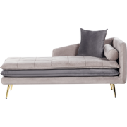 Beliani GONESSE - Chaise longue-Beige-Fluweel