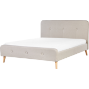 Beliani RENNES - Tweepersoonsbed-Beige-Polyester