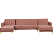 Beliani ABERDEEN - Modulaire Sofa-Roze-Fluweel