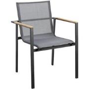 Mizu stackable dining chair alu dark grey/carbon textilene