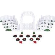 Plastic arbor & picket fences with decorations